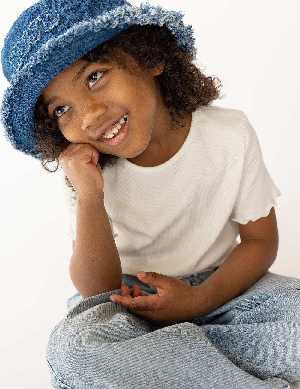 WWJD Denim Kids Bucket Hat by Elevated Faith