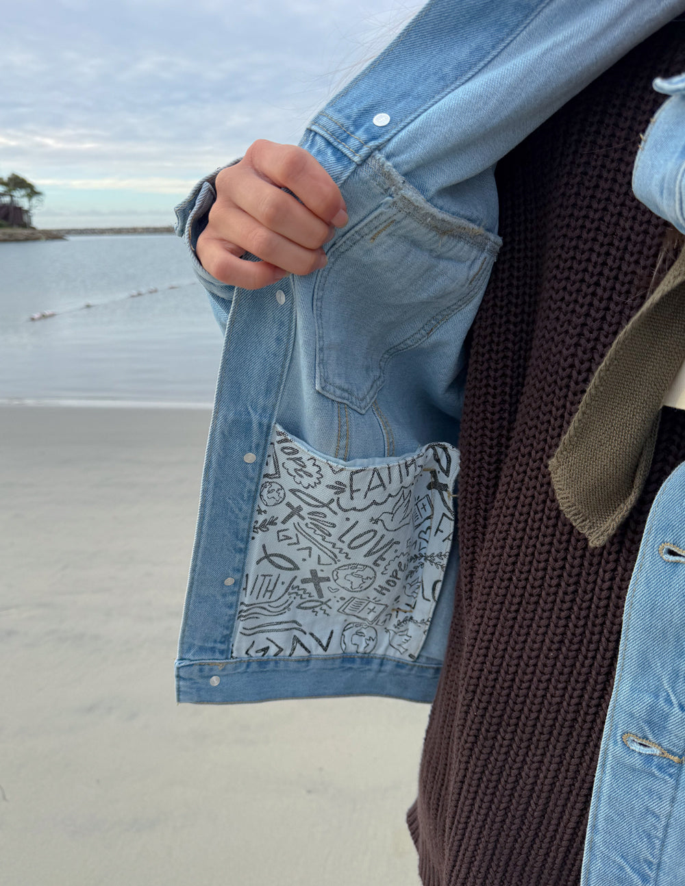 What a Friend In Jesus Denim Jacket by Elevated Faith