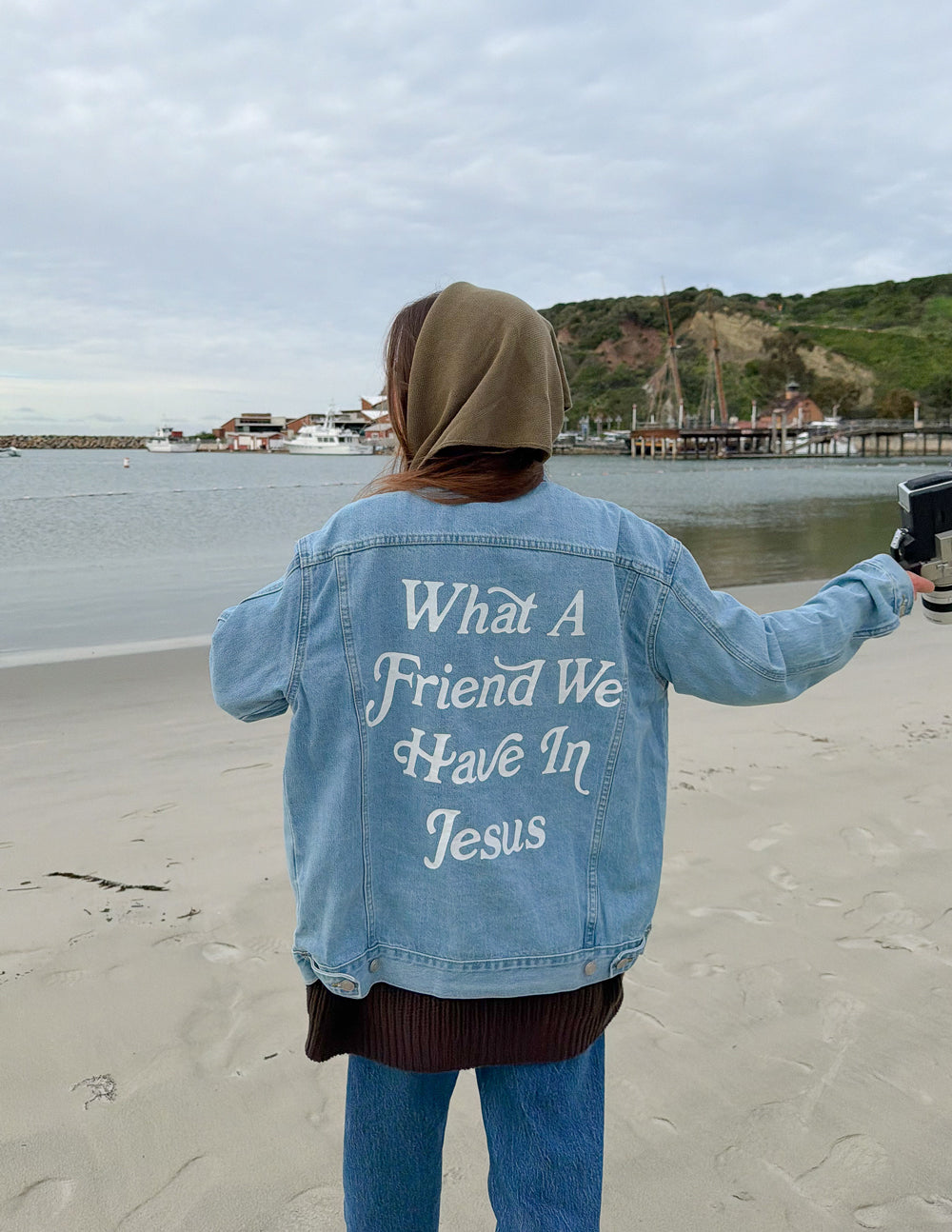 What a Friend In Jesus Denim Jacket by Elevated Faith