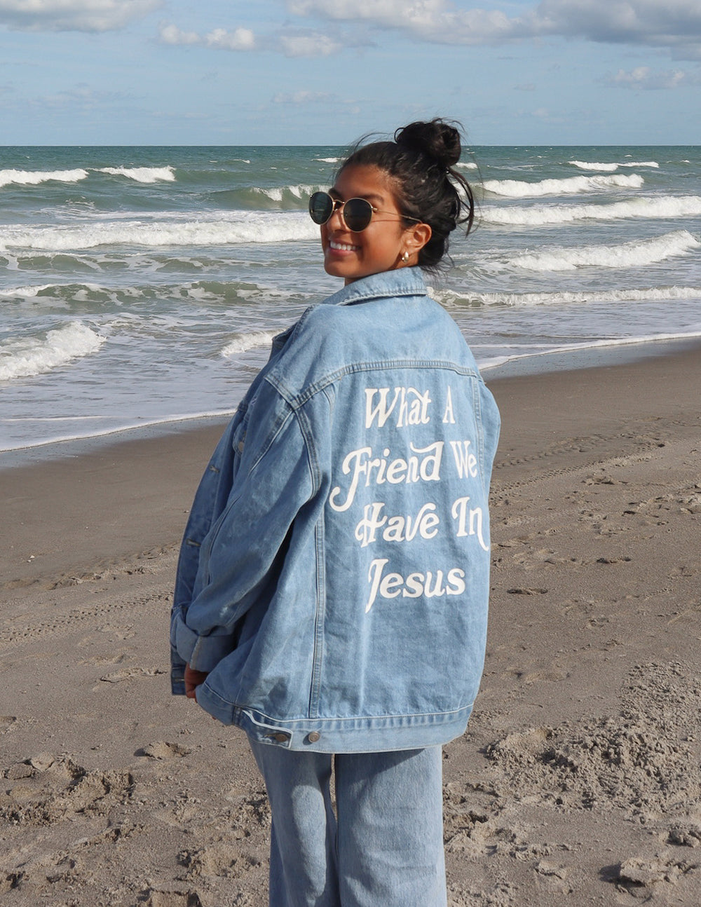 What a Friend In Jesus Denim Jacket by Elevated Faith