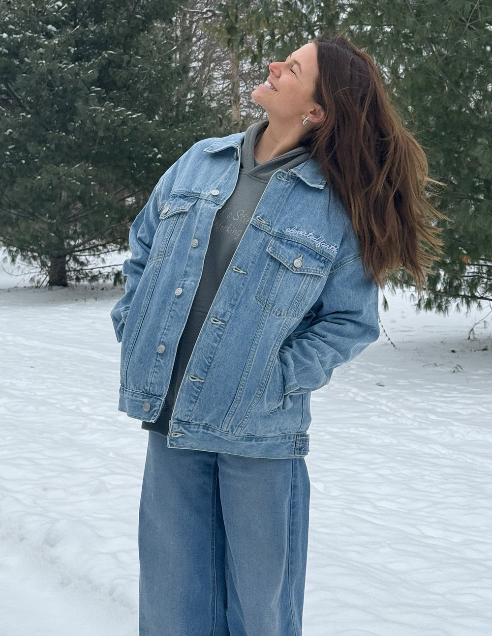 What a Friend In Jesus Denim Jacket by Elevated Faith