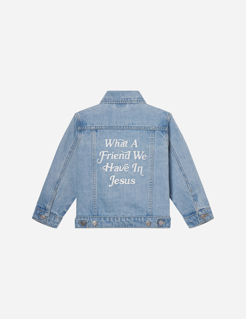 What a Friend in Jesus Kids Denim Jacket by Elevated Faith