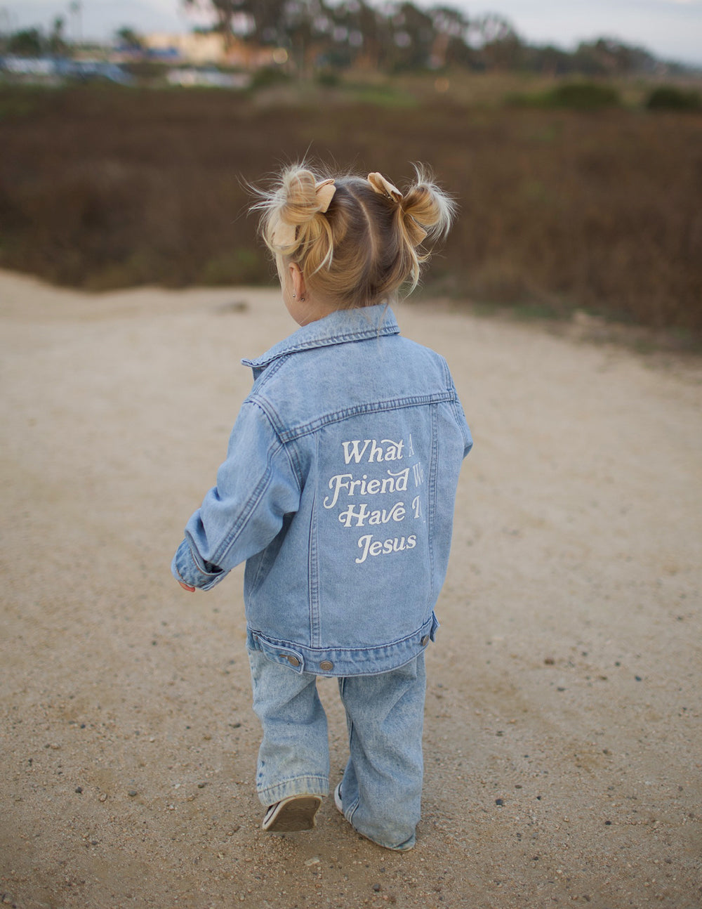 What a Friend in Jesus Kids Denim Jacket by Elevated Faith