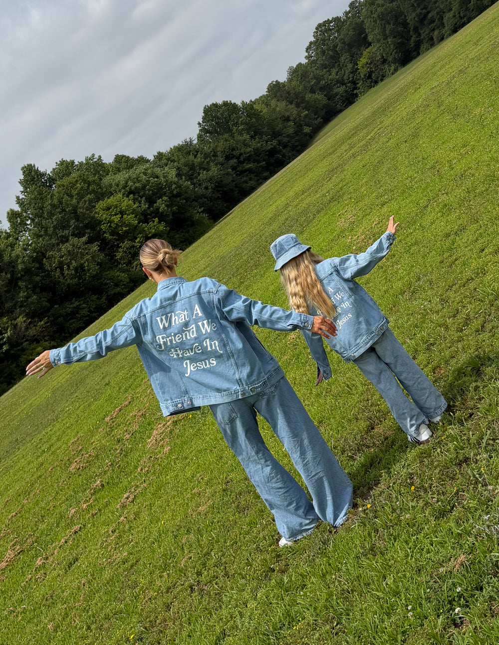 What a Friend in Jesus Kids Denim Jacket by Elevated Faith
