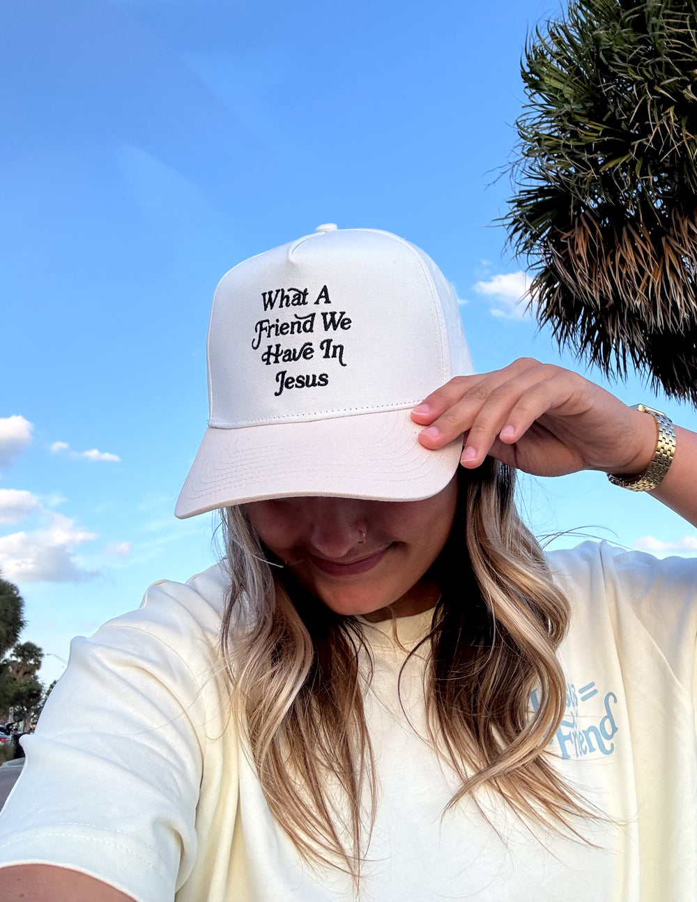 What a Friend in Jesus Trucker Hat by Elevated Faith