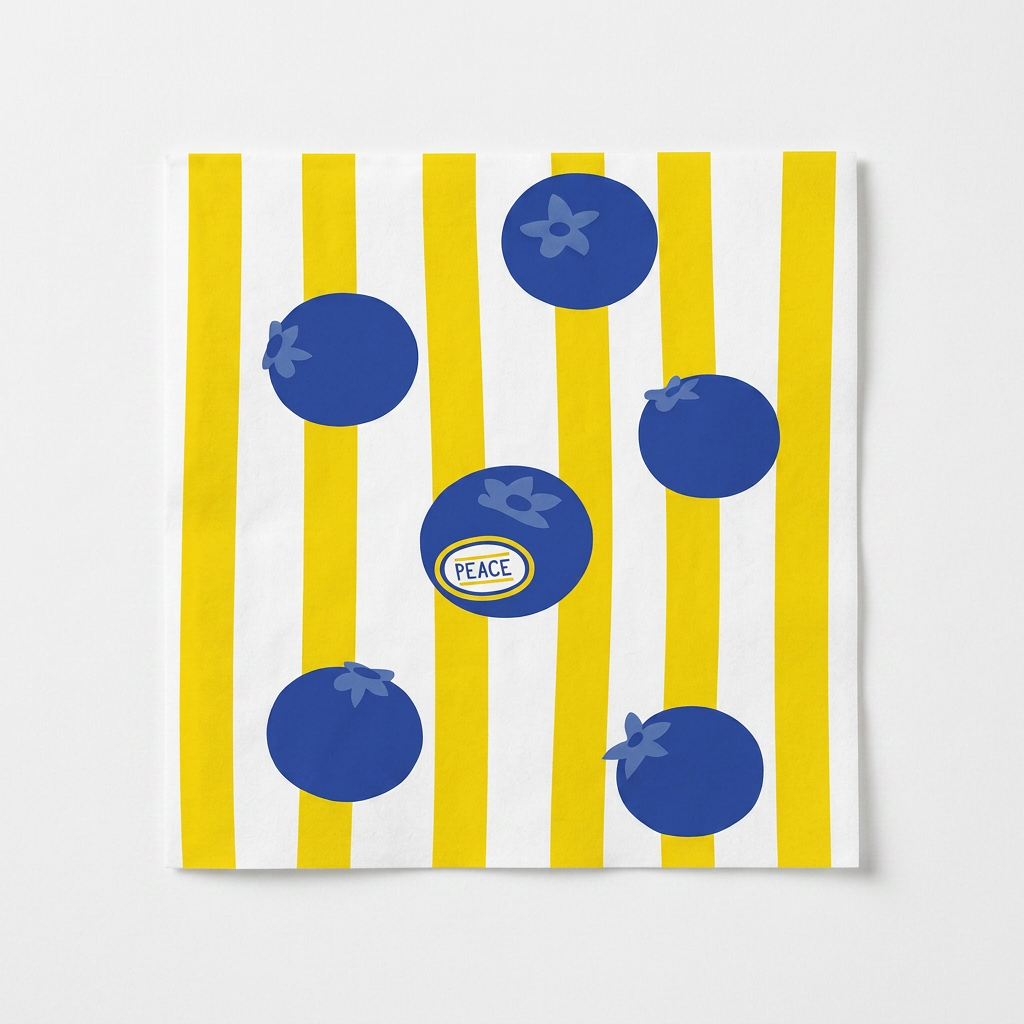 PEACEFUL Blueberries Napkin x10