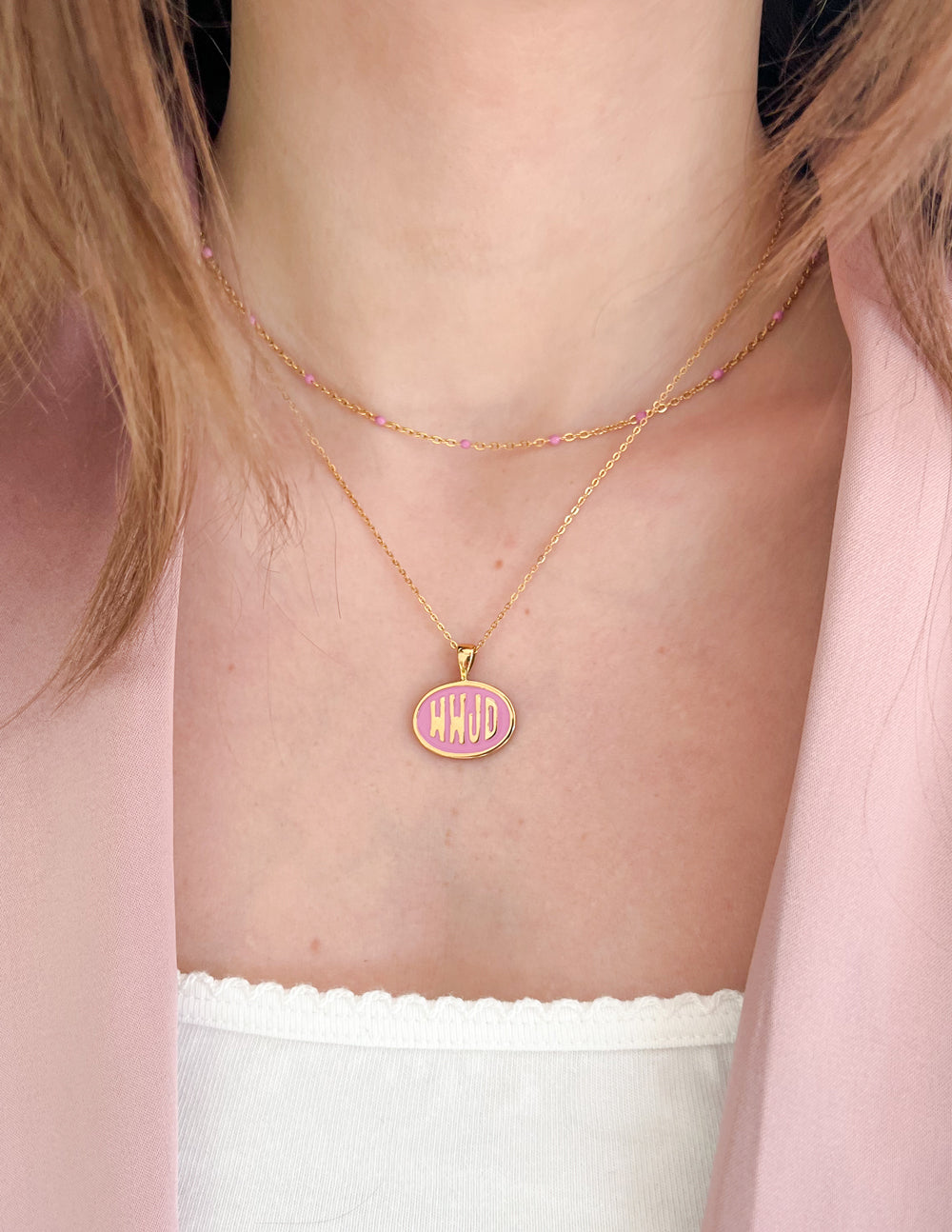 Pink WWJD Necklace Set by Elevated Faith