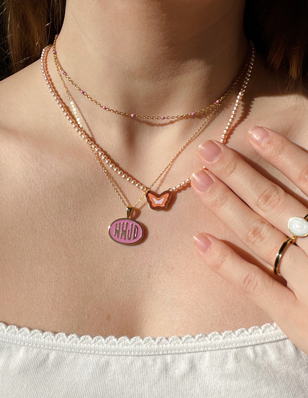 Pink WWJD Necklace Set by Elevated Faith